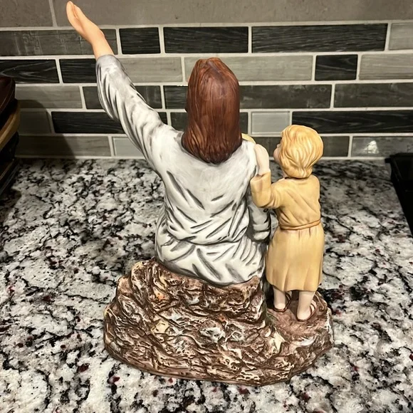 Masterpiece Porcelain Jesus With The Children “ Come Unto Me” By Homco 1989 - Picture 3 of 7